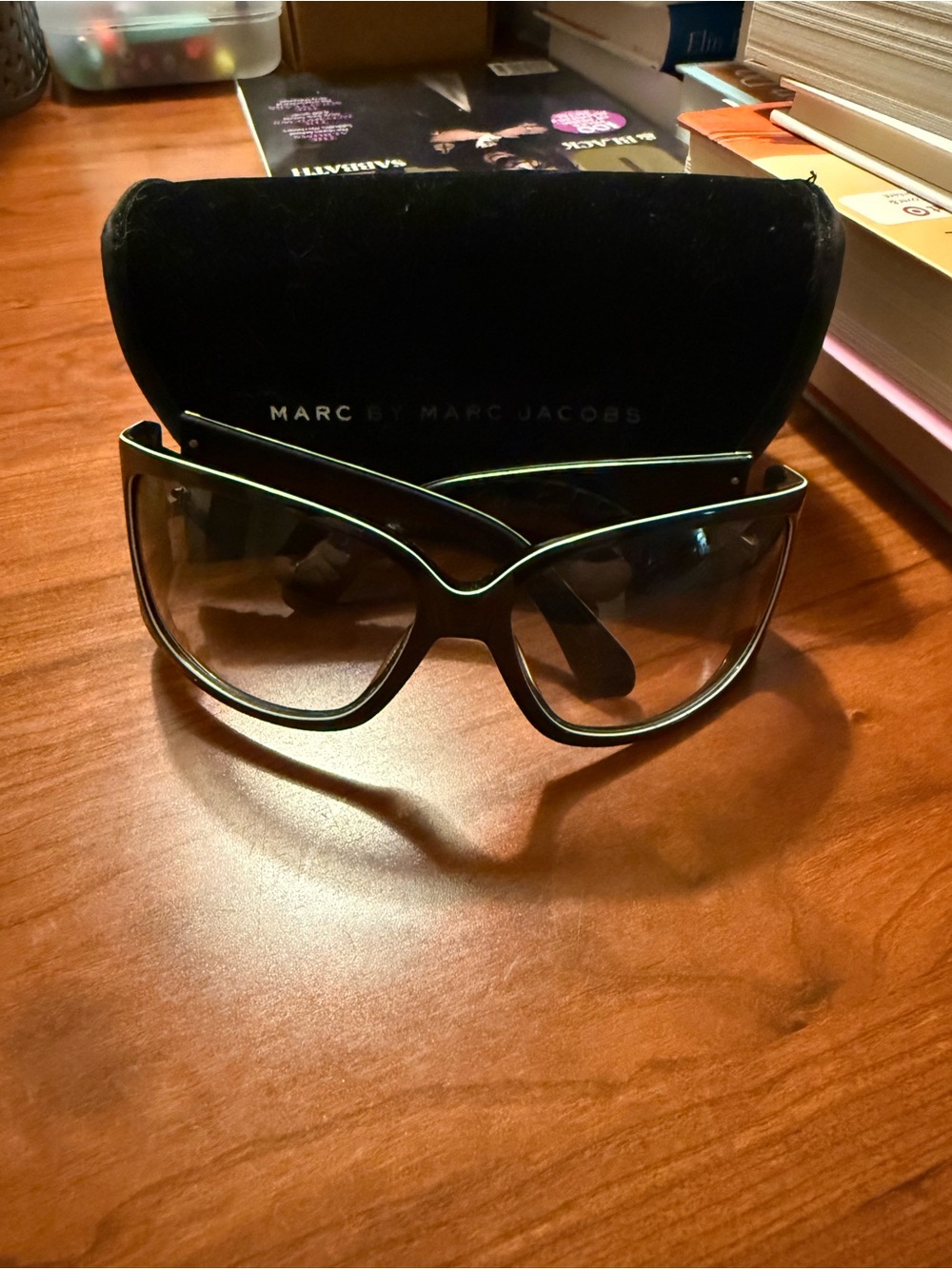 Marc by Marc Jacobs Black and Gold Women's Oversized Sunglasses